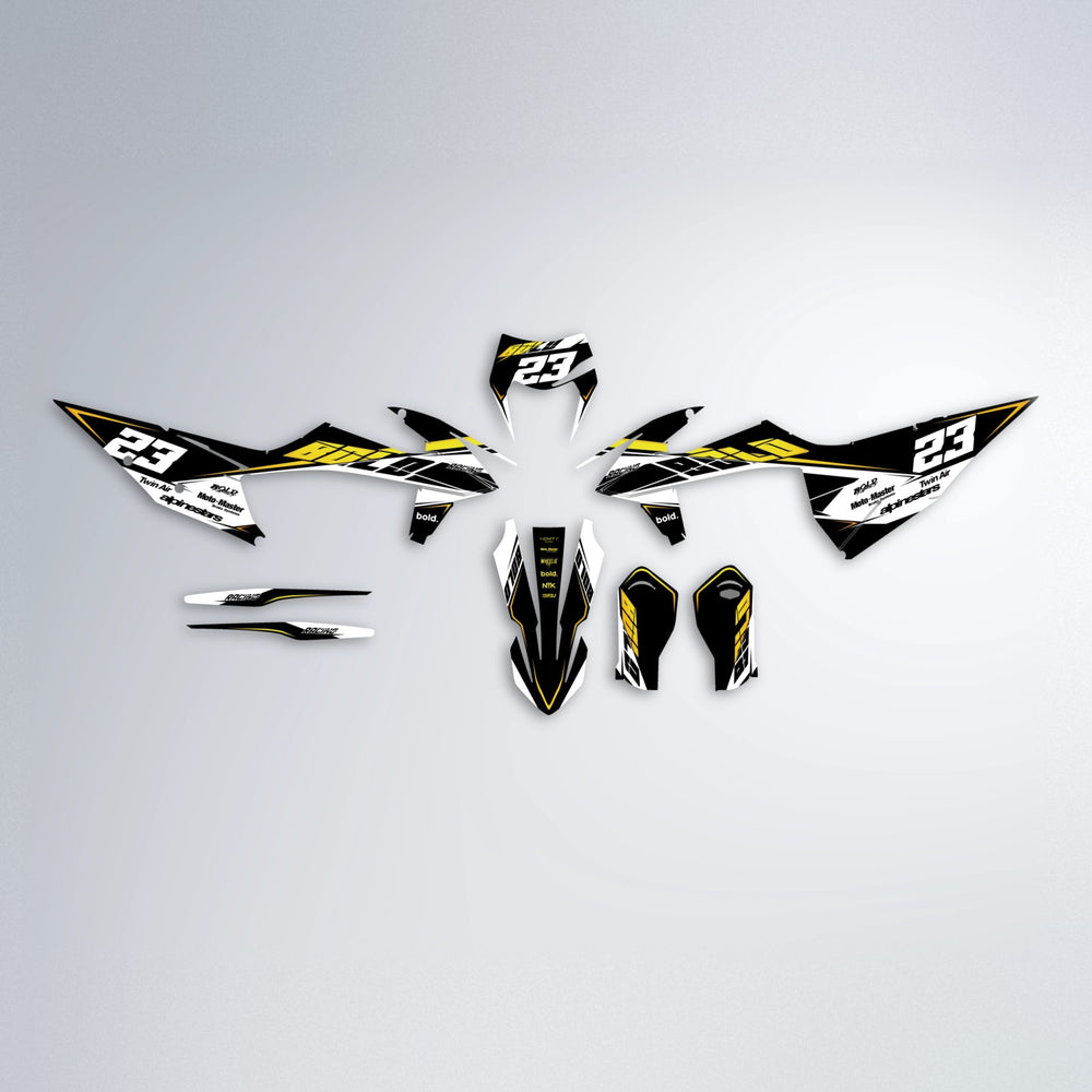 COLLIDE graphics kit parts layout in Orange & Yellow