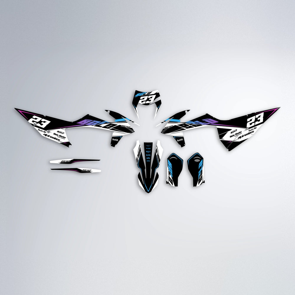 COLLIDE graphics kit parts layout in Pink & Light Blue