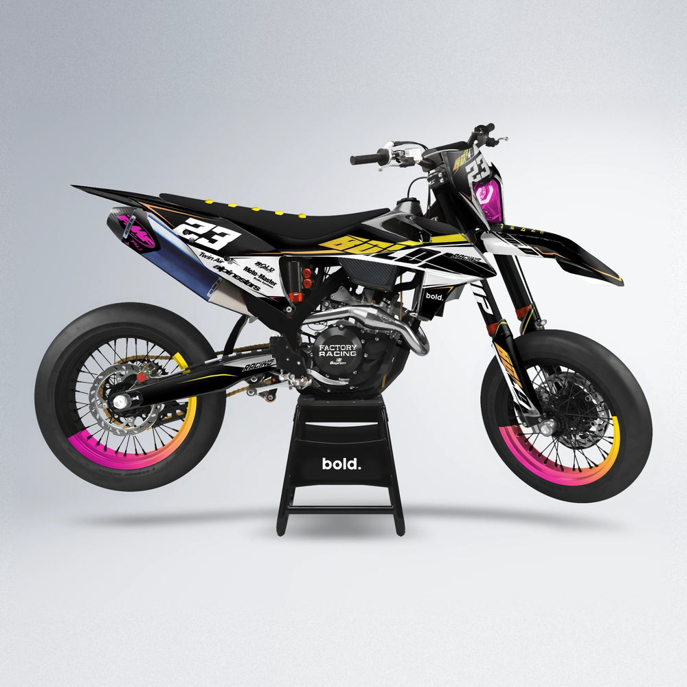 COLLIDE supermoto graphics kit in Pink & Yellow