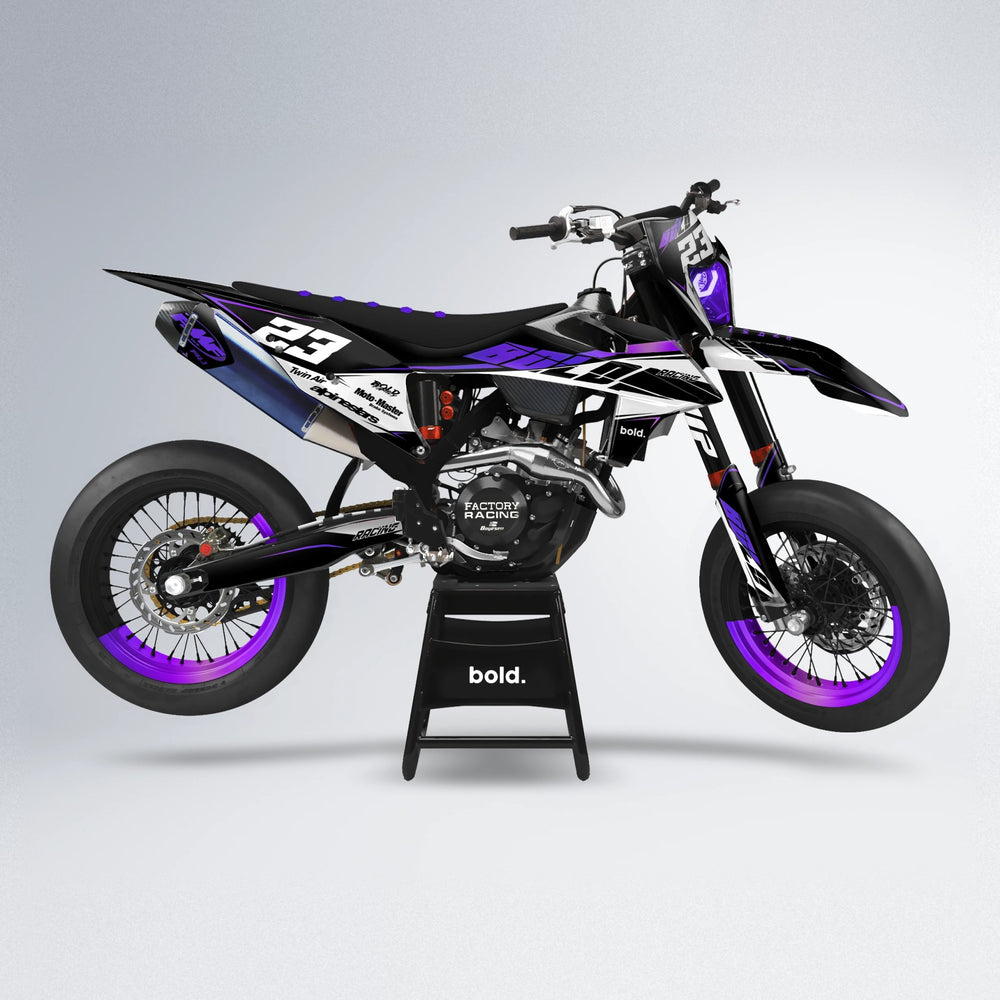 COLLIDE supermoto graphics kit in Purple Chrome