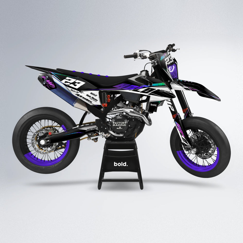 COLLIDE supermoto graphics kit in Purple Holo