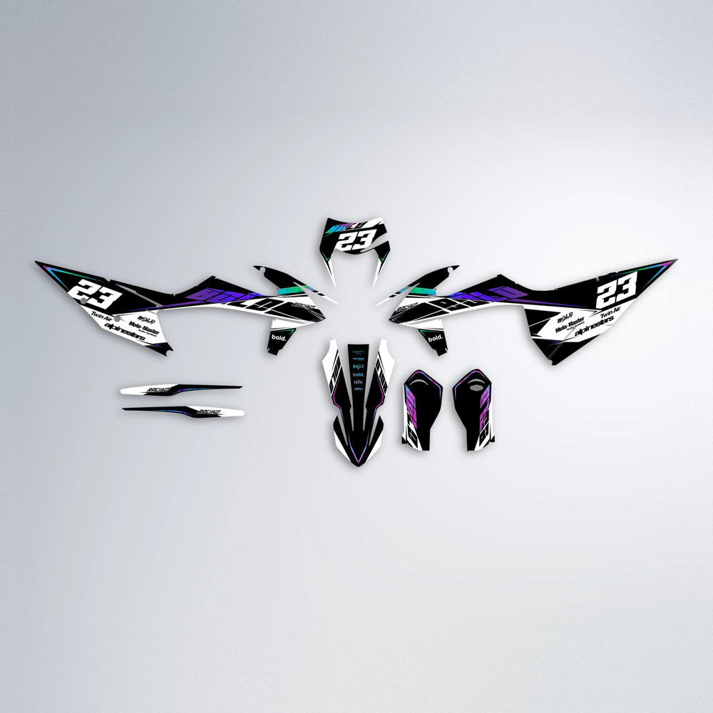COLLIDE graphics kit parts layout in Purple Holo