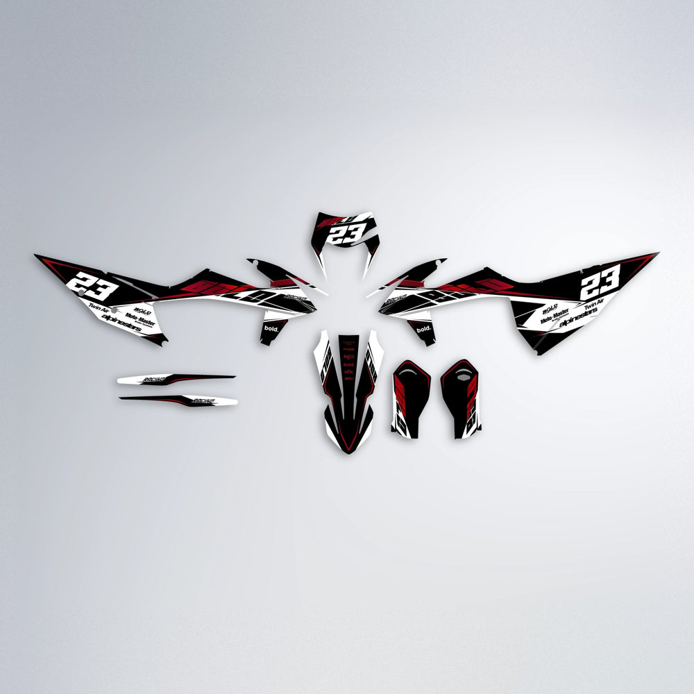 COLLIDE graphics kit parts layout in Red Chrome