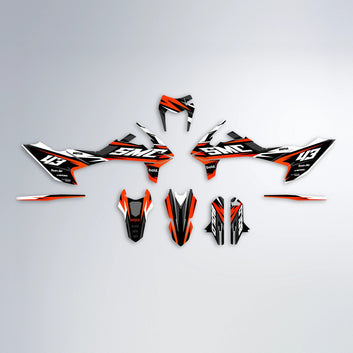 COLT KTM SMC 690 graphics kit parts layout in Orange
