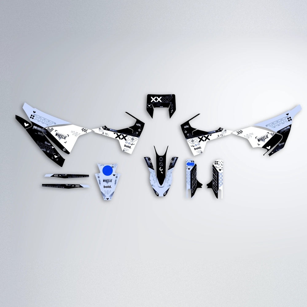 DATALOG Husqvarna 701 graphics kit parts layout in Blue