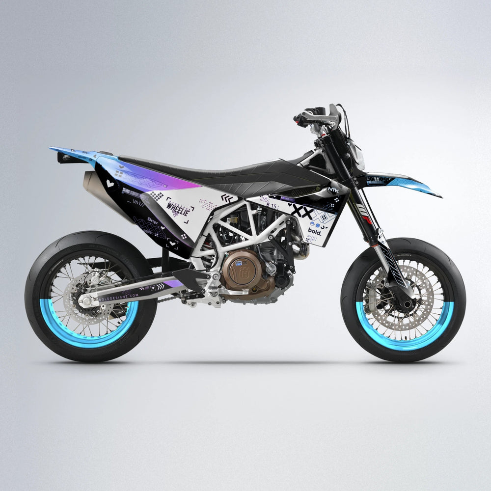 DATALOG Husqvarna 701 supermoto graphics kit in Blue Purple Fade