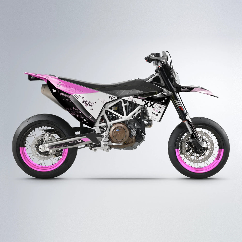 DATALOG Husqvarna 701 supermoto graphics kit in Flamingo