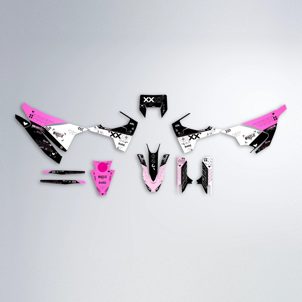 DATALOG Husqvarna 701 graphics kit parts layout in Flamingo