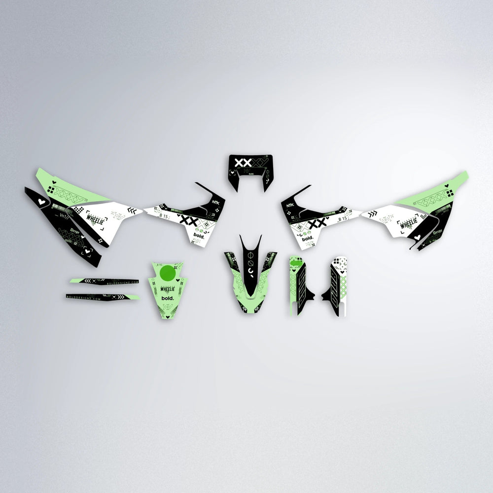 DATALOG Husqvarna 701 graphics kit parts layout in Green