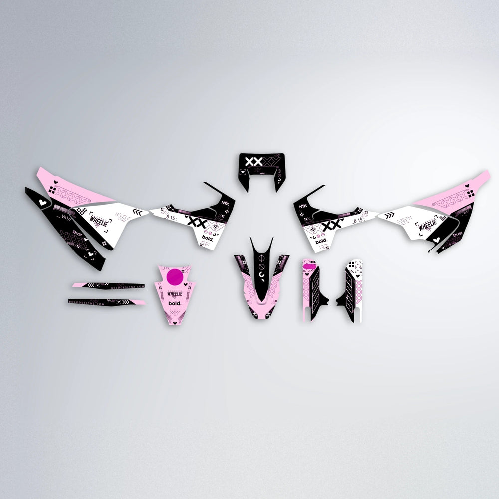 DATALOG Husqvarna 701 graphics kit parts layout in Pink