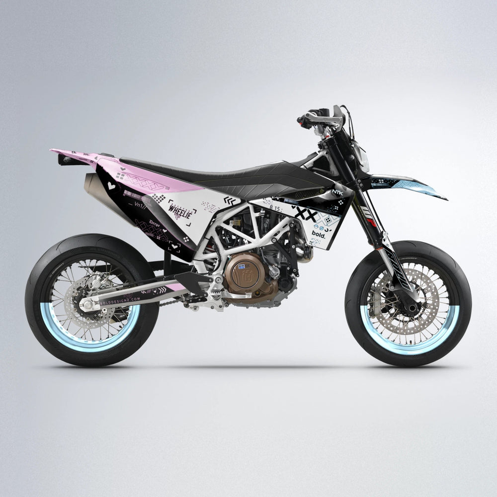 DATALOG Husqvarna 701 supermoto graphics kit in Pink & Light Blue