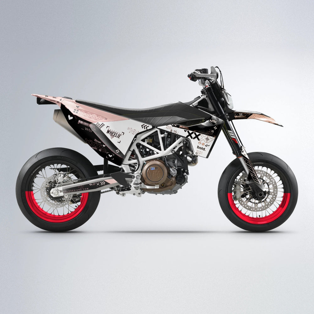 DATALOG Husqvarna 701 supermoto graphics kit in Red & Orange