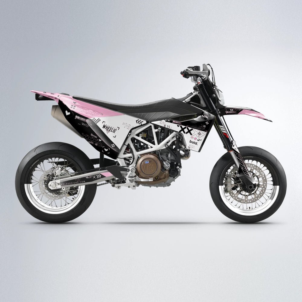 DATALOG Husqvarna 701 supermoto graphics kit in Sakura Pink