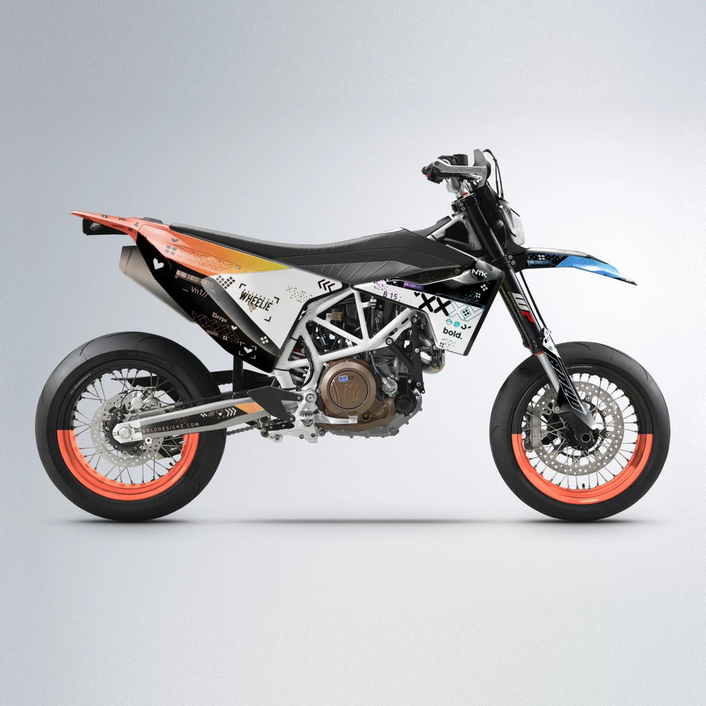 DATALOG Husqvarna 701 supermoto graphics kit in Sunset Fade