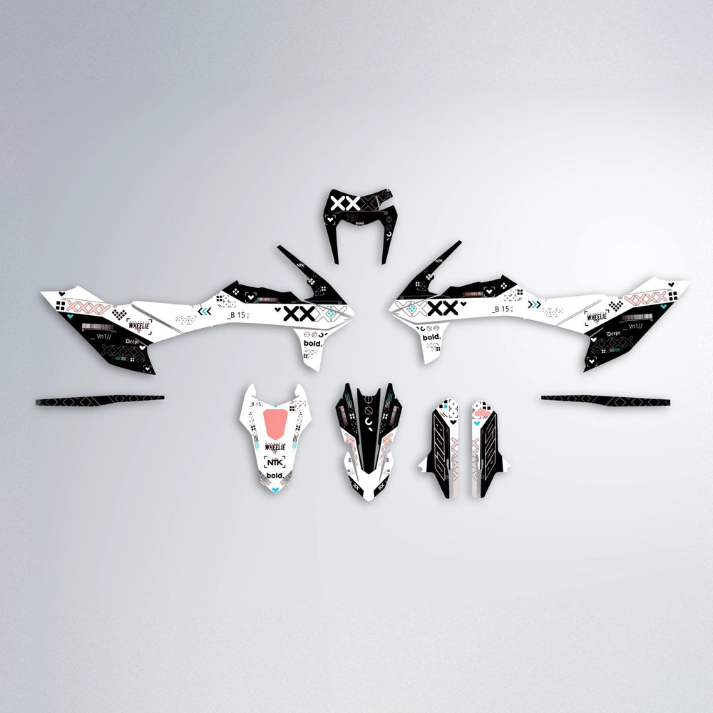DATALOG KTM SMC 690 graphics kit parts layout in Black & Red