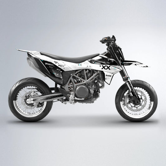 DATALOG KTM SMC 690 supermoto graphics kit in Black & White