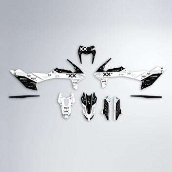 DATALOG KTM SMC 690 graphics kit parts layout in Black & White