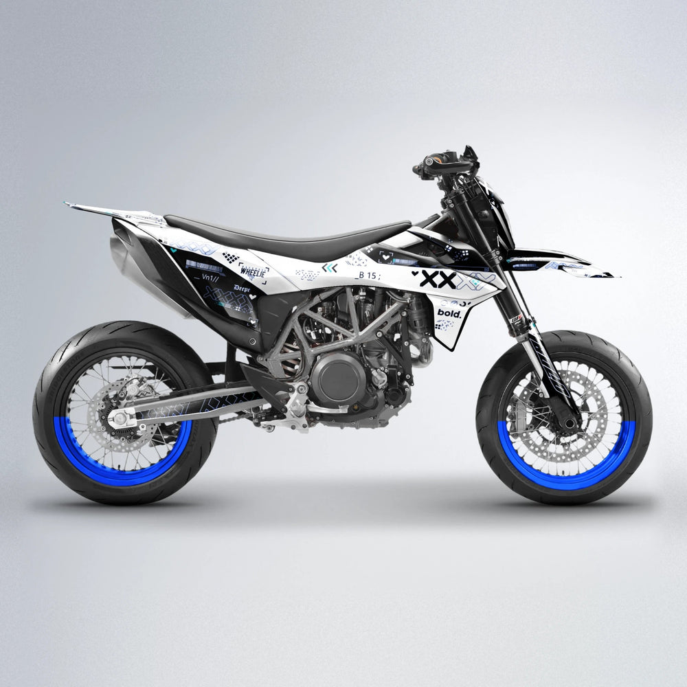 DATALOG KTM SMC 690 supermoto graphics kit in Blue