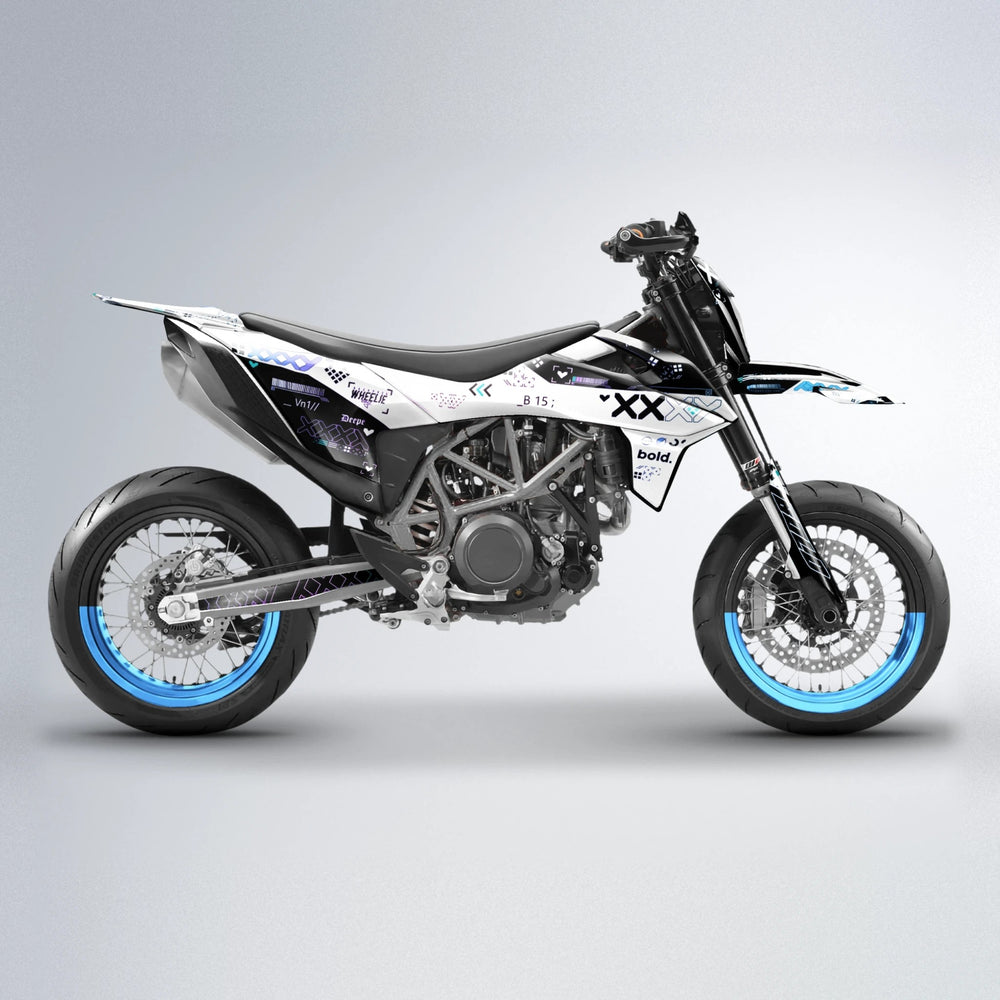 DATALOG KTM SMC 690 supermoto graphics kit in Blue Purple Fade