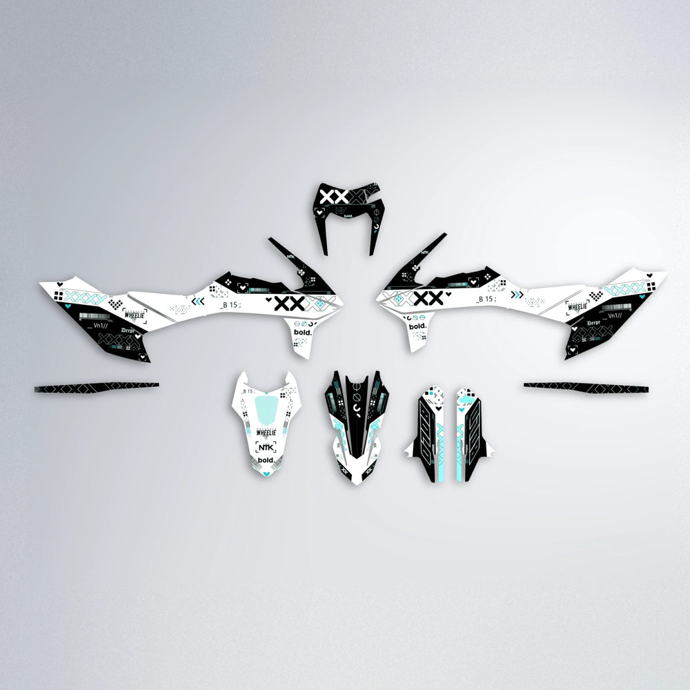 DATALOG KTM SMC 690 graphics kit parts layout in Mint