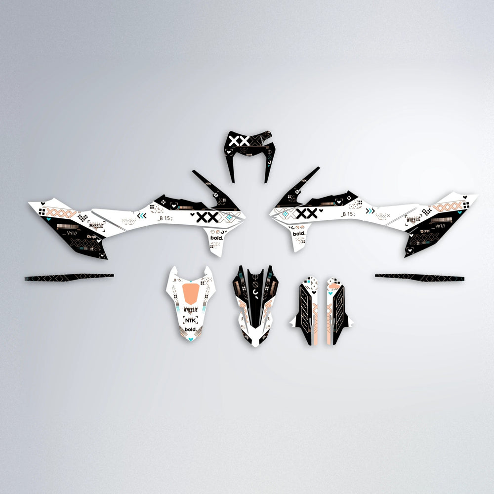DATALOG KTM SMC 690 graphics kit parts layout in Orange