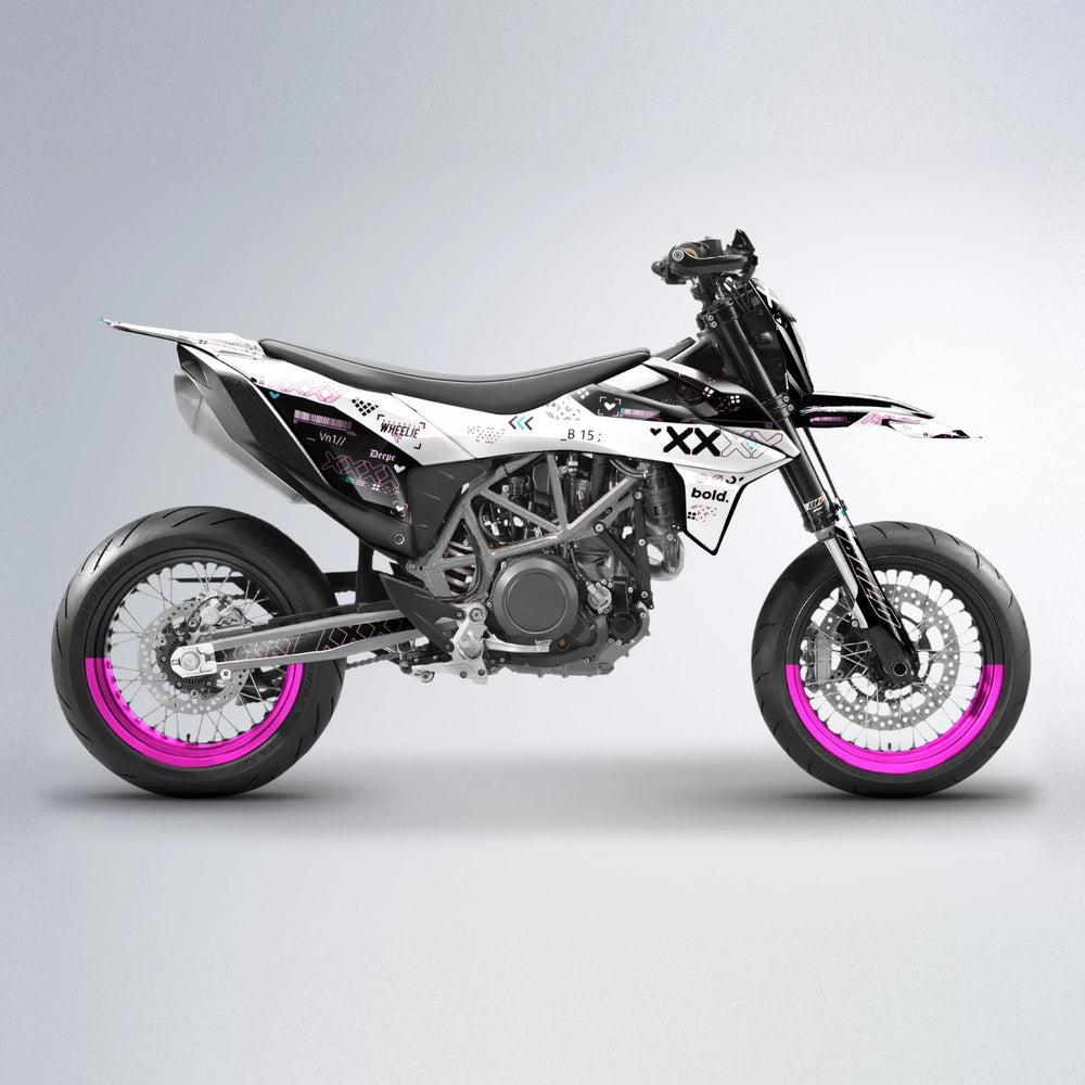 DATALOG KTM SMC 690 supermoto graphics kit in Pink