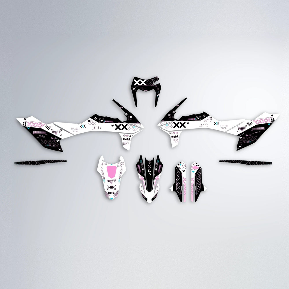 DATALOG KTM SMC 690 graphics kit parts layout in Pink