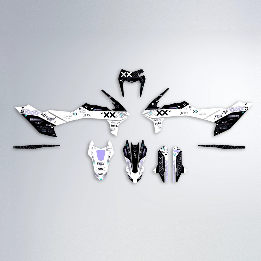 DATALOG KTM SMC 690 graphics kit parts layout in Purple