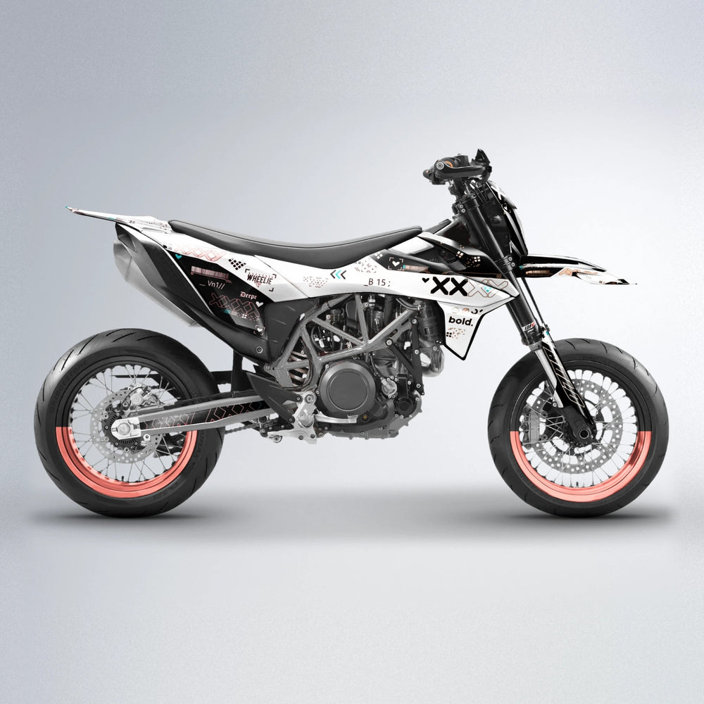 DATALOG KTM SMC 690 supermoto graphics kit in Red & Orange