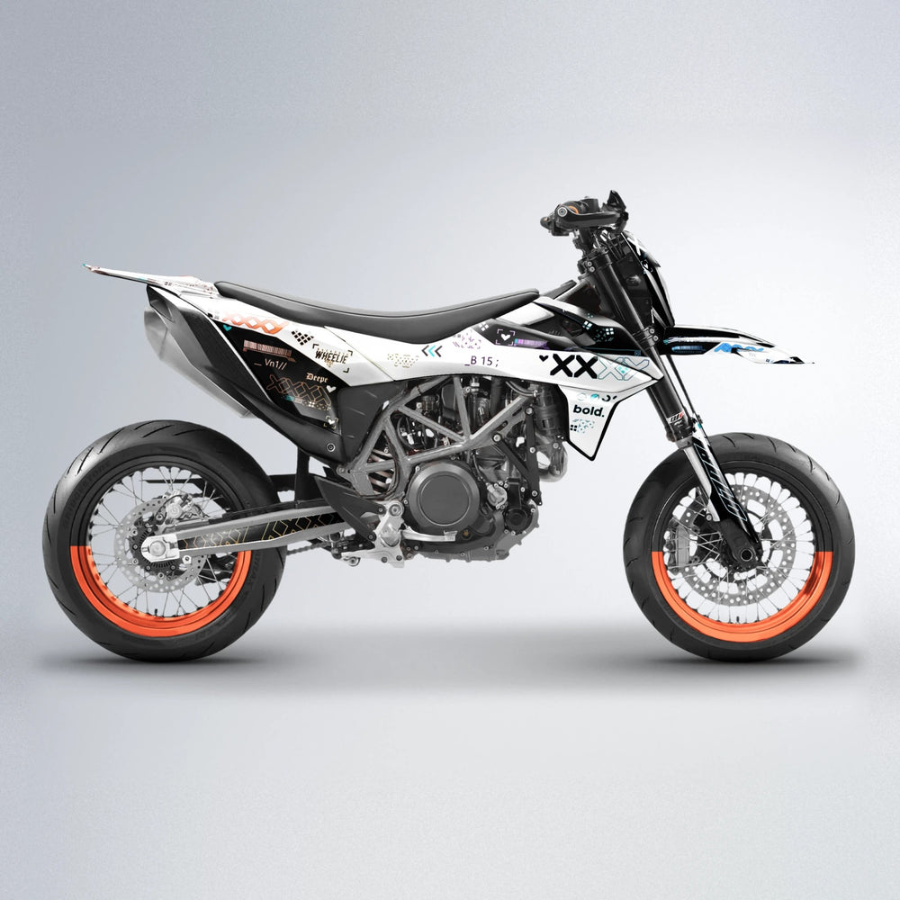 DATALOG KTM SMC 690 supermoto graphics kit in Sunset Fade