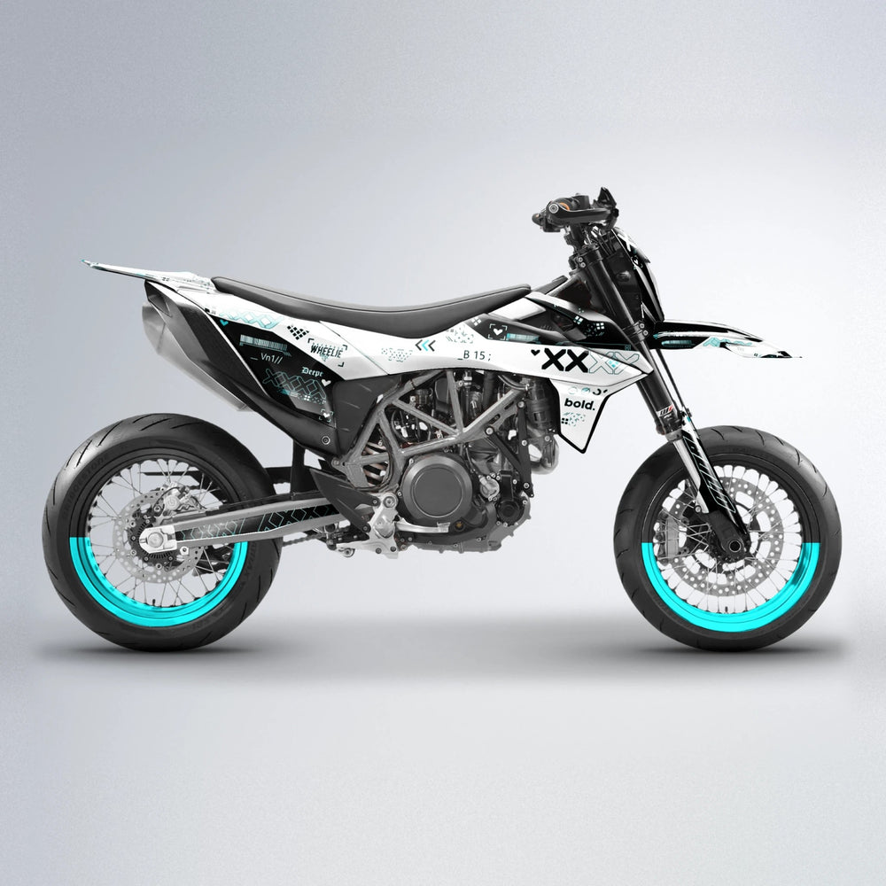 DATALOG KTM SMC 690 supermoto graphics kit in Teal