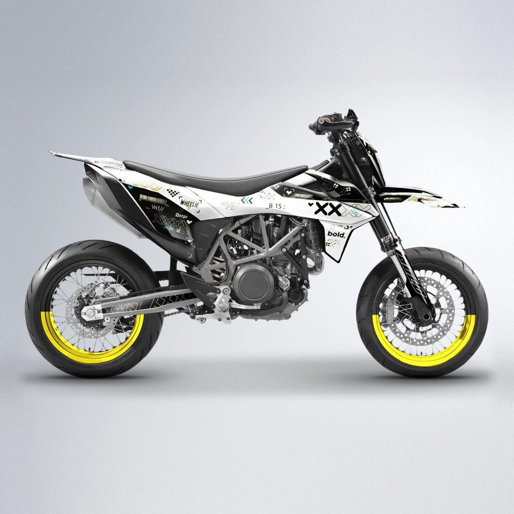 DATALOG KTM SMC 690 supermoto graphics kit in Yellow
