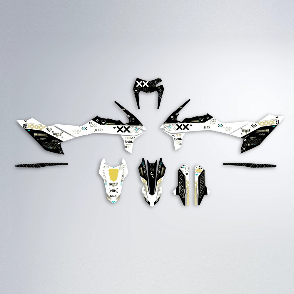 DATALOG KTM SMC 690 graphics kit parts layout in Yellow
