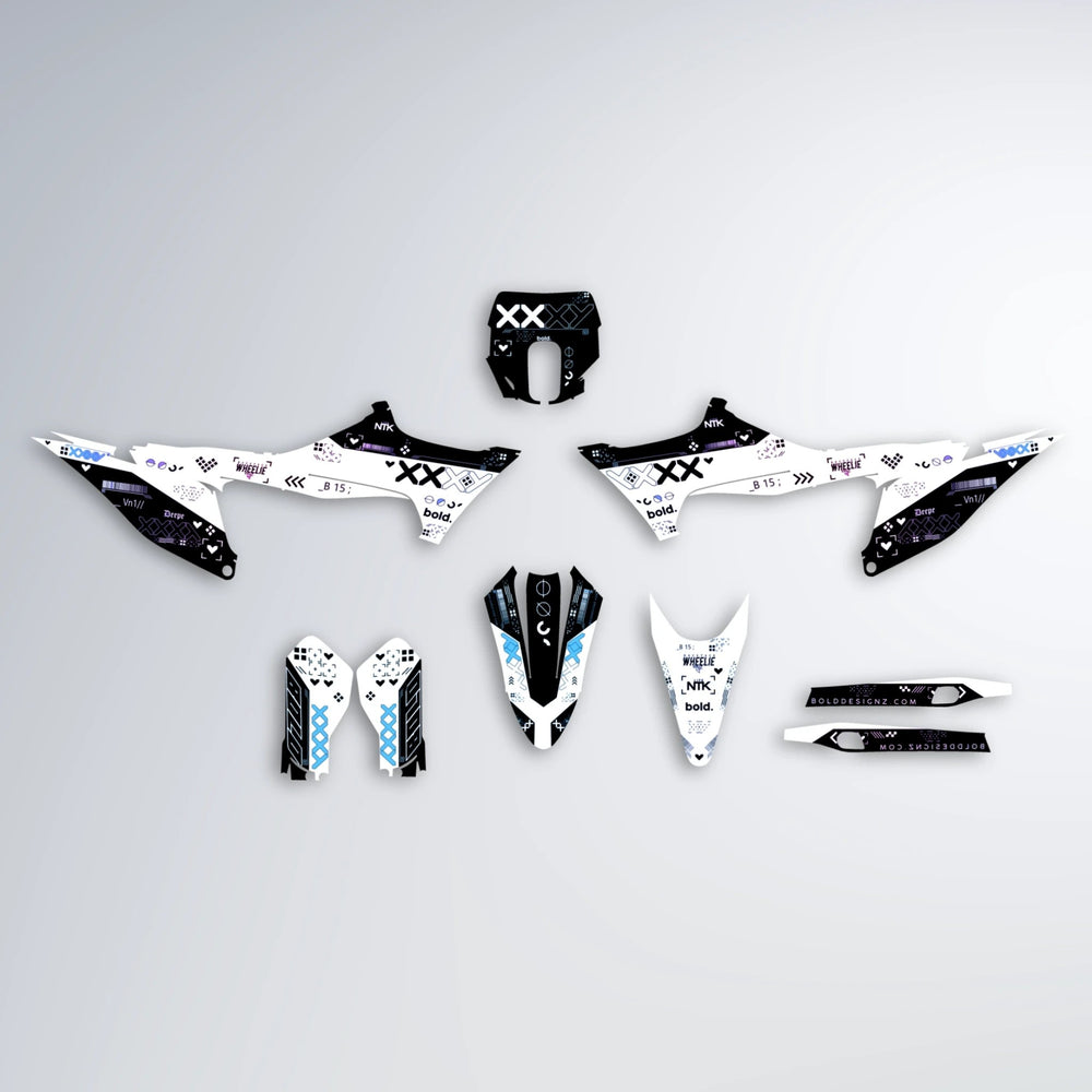 DATALOG Stark Varg SM graphics kit parts layout in Blue Purple Fade
