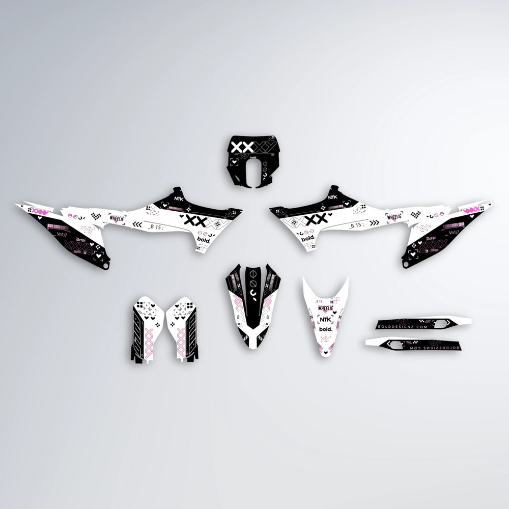 DATALOG Stark Varg SM graphics kit parts layout in Flamingo
