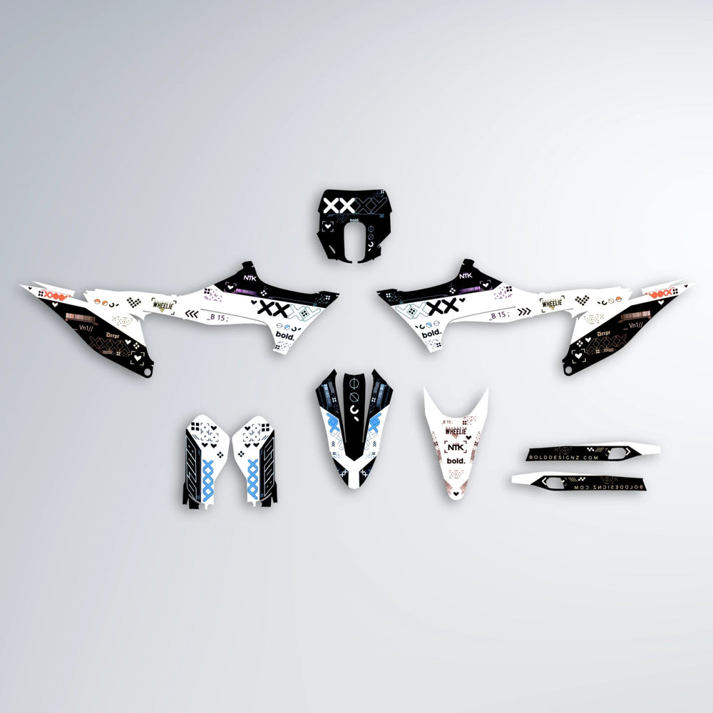 DATALOG Stark Varg SM graphics kit parts layout in Sunset Fade