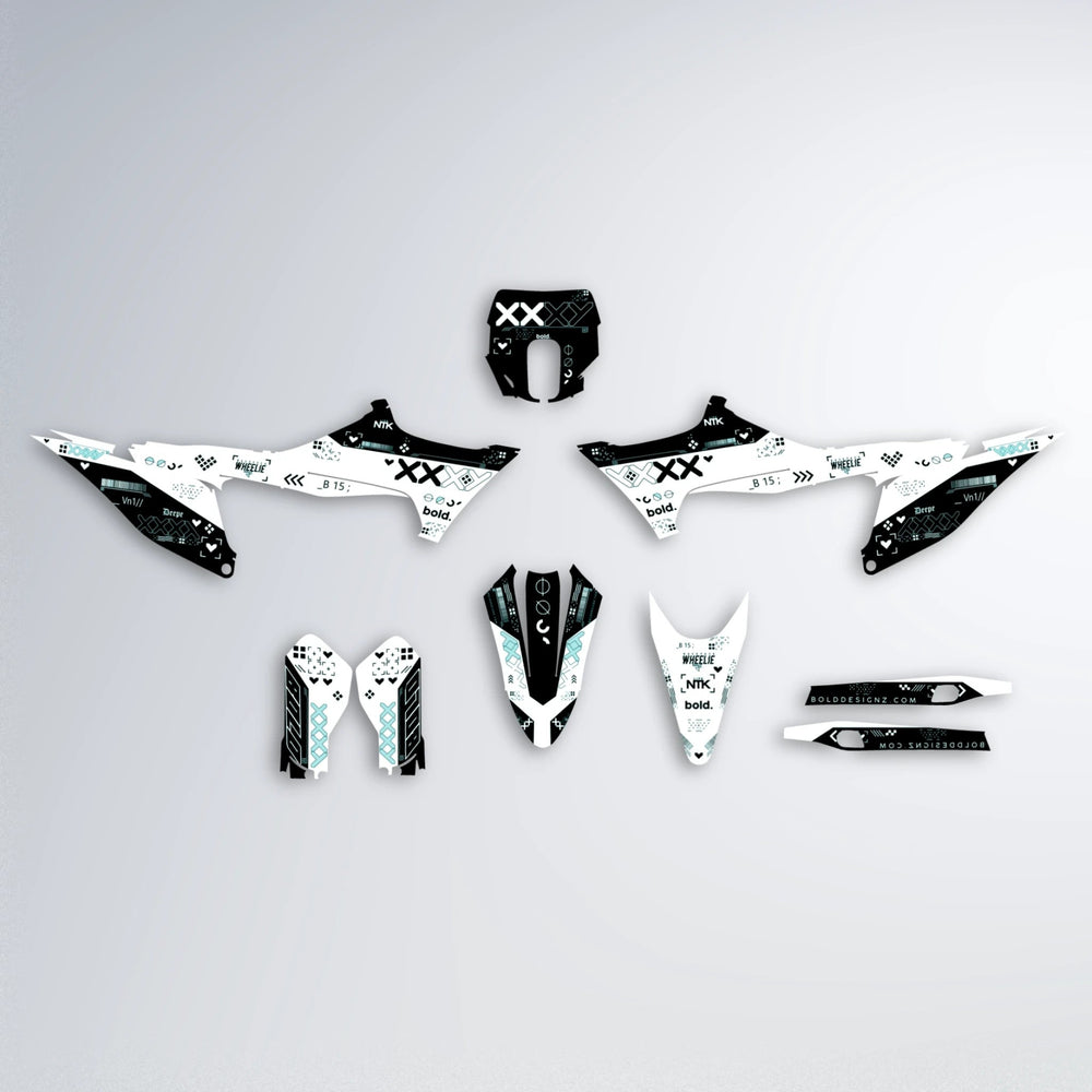 DATALOG Stark Varg SM graphics kit parts layout in Teal