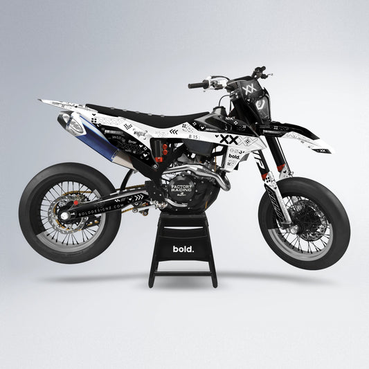 DATALOG supermoto graphics kit in Black & White
