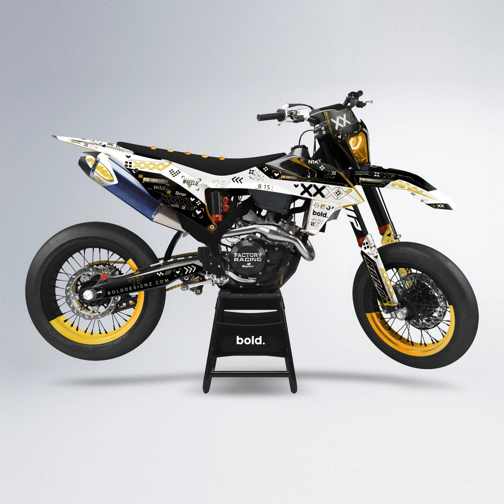 DATALOG supermoto graphics kit in Gold Chrome