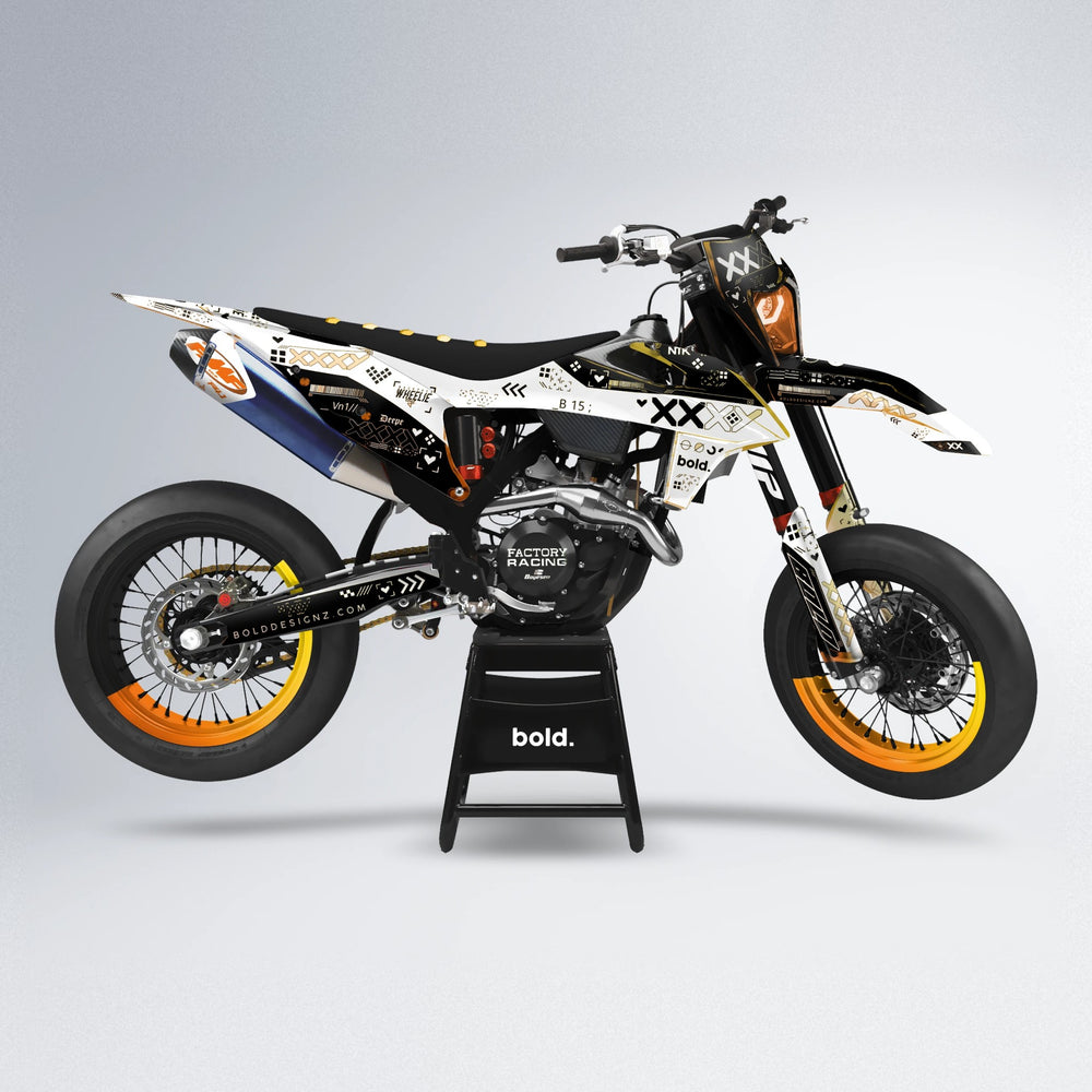 DATALOG supermoto graphics kit in Orange & Yellow
