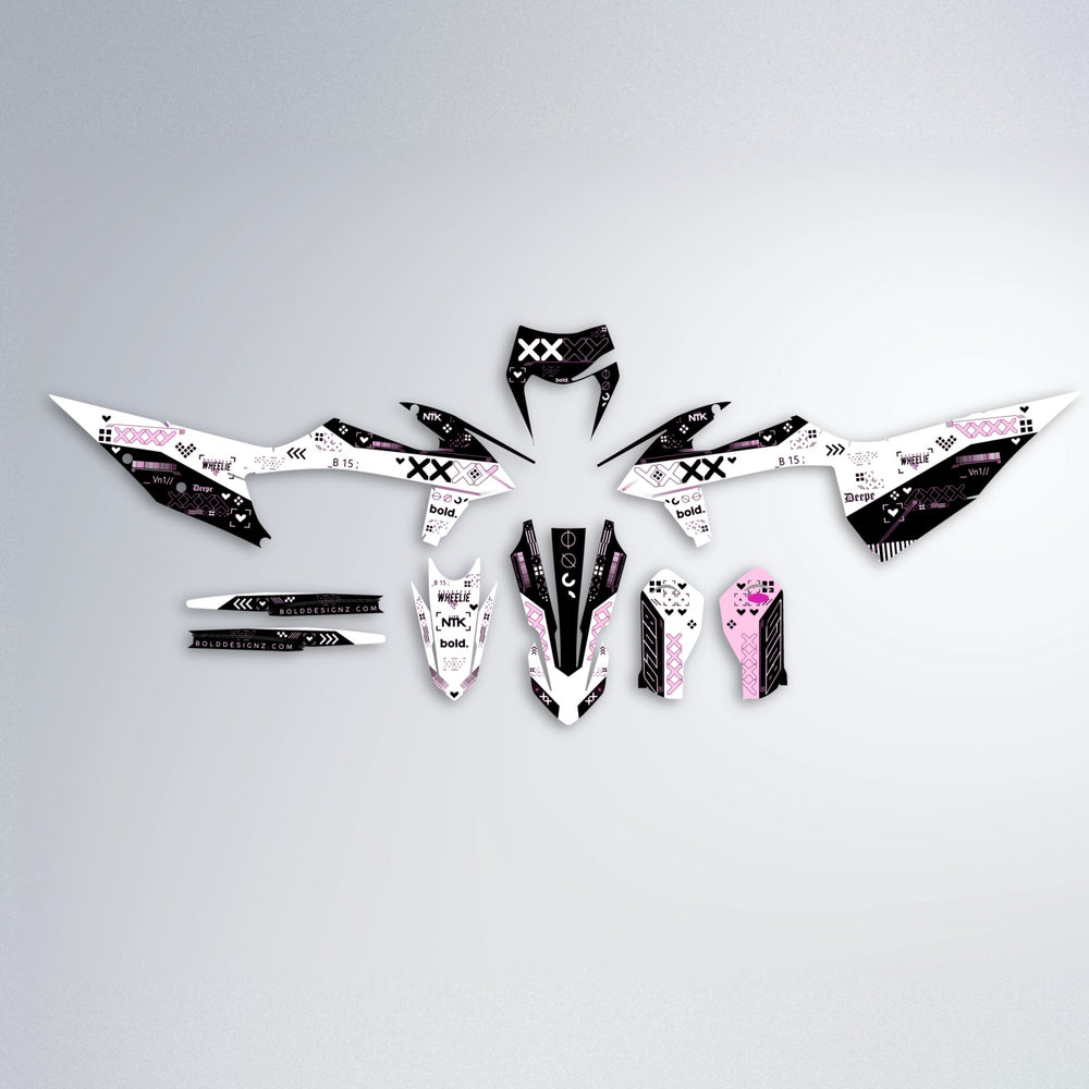 DATALOG graphics kit parts layout in Pink
