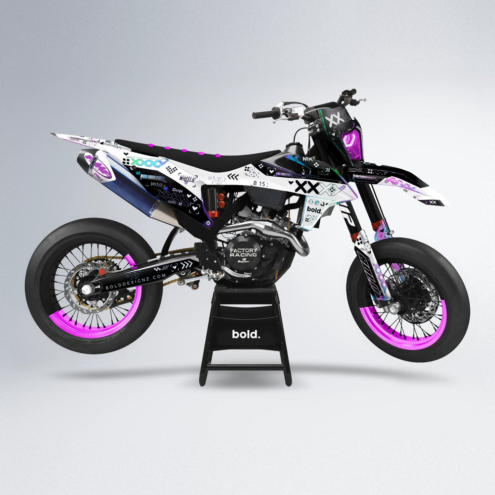 DATALOG supermoto graphics kit in Purple Holo