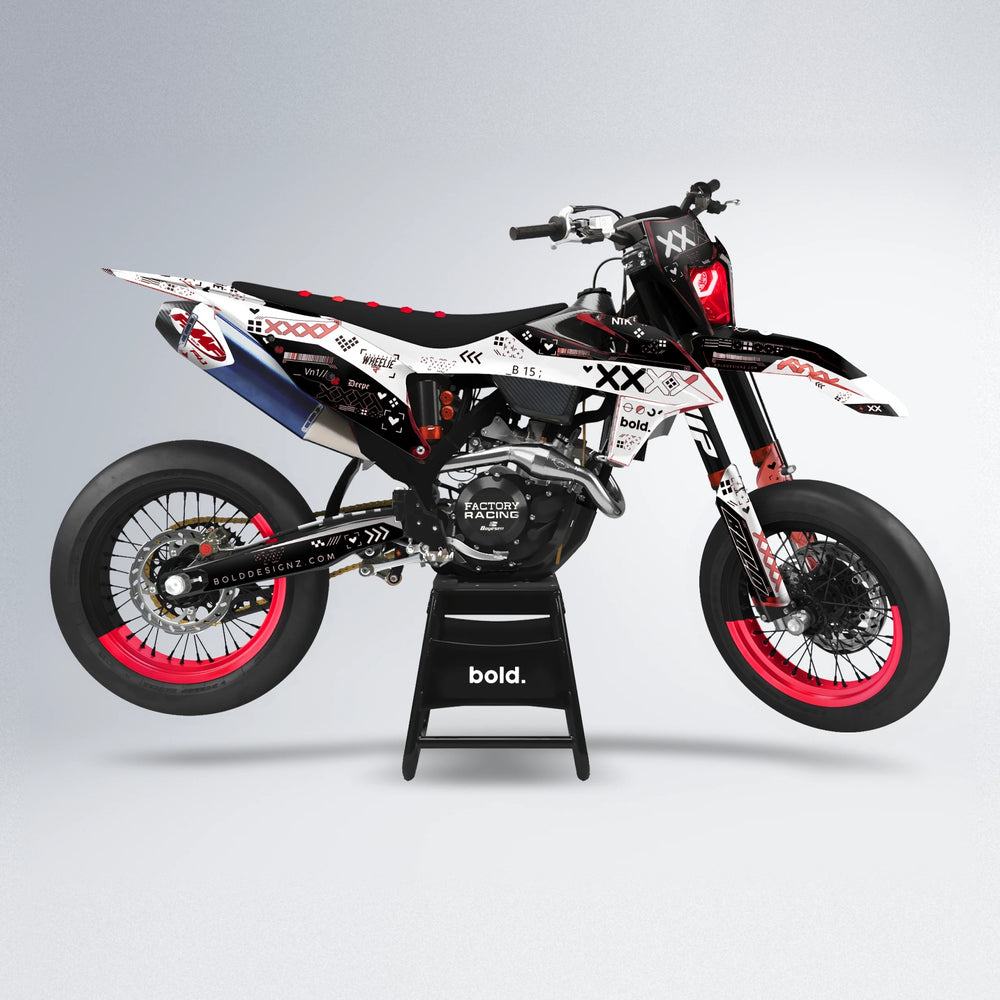 DATALOG supermoto graphics kit in Red Chrome