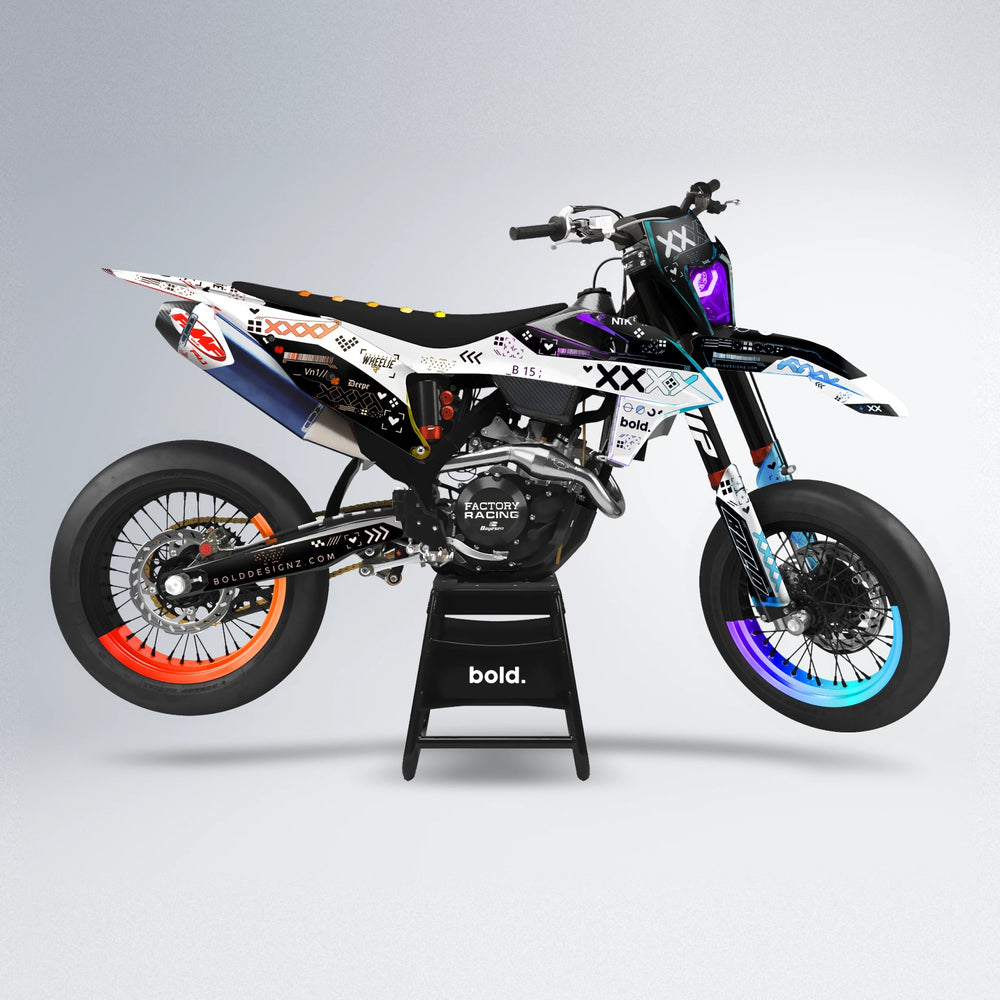 DATALOG supermoto graphics kit in Sunset Fade