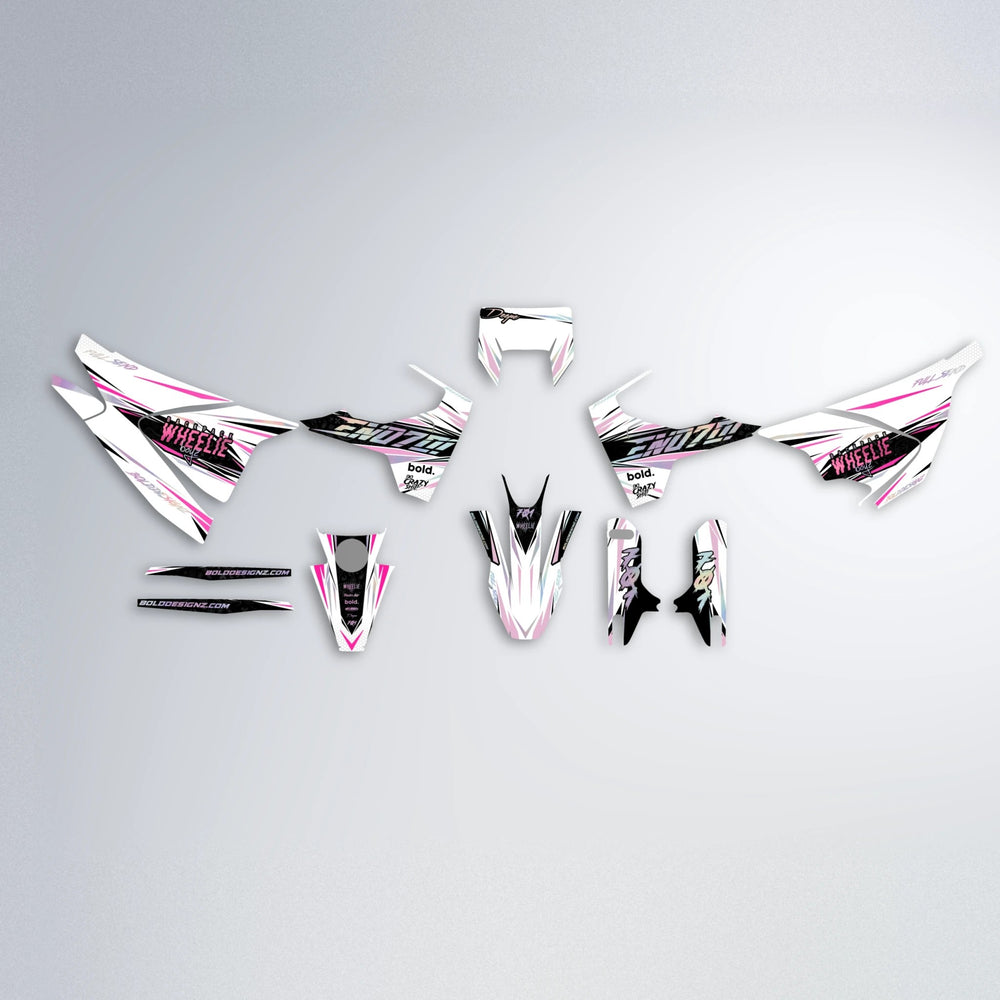 DEEPE Husqvarna 701 graphics kit parts layout in Flamingo
