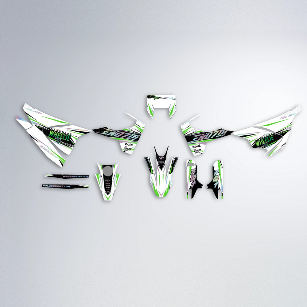 DEEPE Husqvarna 701 graphics kit parts layout in Green