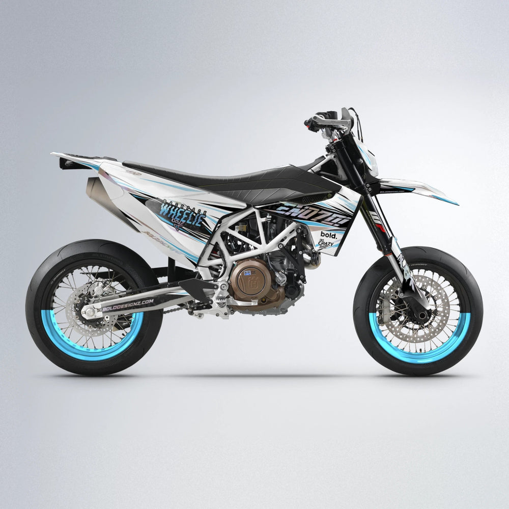 DEEPE Husqvarna 701 supermoto graphics kit in Light Blue & White