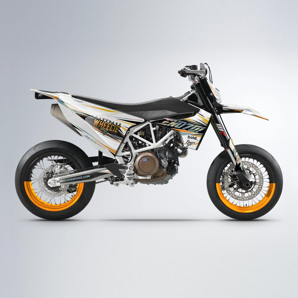 DEEPE Husqvarna 701 supermoto graphics kit in Orange & Yellow