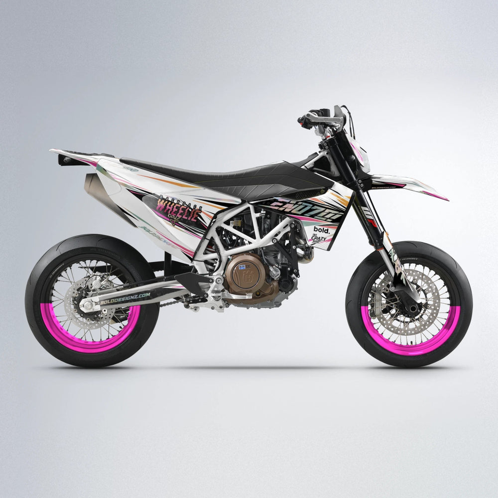 DEEPE Husqvarna 701 supermoto graphics kit in Pink & Yellow