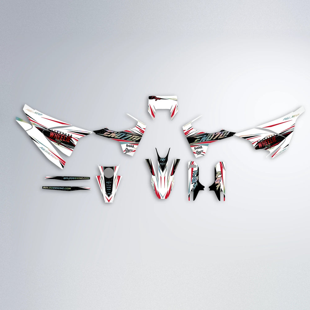 DEEPE Husqvarna 701 graphics kit parts layout in Red